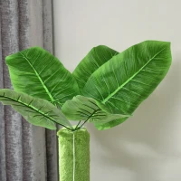 PawHut Arranhador de Gatos Grande de 142 cm com Postes de Sisal Plataformas Rede Folhas e Bola de Brinquedo Ø49x142 cm Verde(m-9)