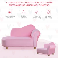 HOMCOM kinderbank mini kinderfauteuil babyfauteuil sofa chaise longue roze L80 x B40 x H49 cm(m-6)