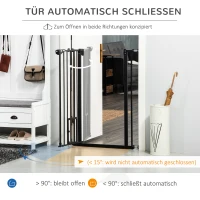 PawHut Honden Veiligheidshek, Dubbele Vergrendeling, Zelfsluitende Deur, 104 cm Hoog, Staal, Zwart(m-5)