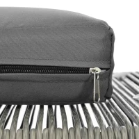 Salon de Jardin Moderne en Rotin PE et Acier Galvanisé, Canapé 2 Places, 2 Fauteuils et une Table avec Plateau en Verre, Coussins Inclus, Gris(m-6)