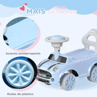 AIYAPLAY Carro Andador para Bebés de 18-36 Meses Carro Andador com Volante Buzina e Sistema Anti-Tombo  53x25x35 cm Azul Claro(m-7)