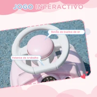 AIYAPLAY Carro Andador para Bebés de 18-36 Meses Carro Andador com Volante Buzina e Sistema Anti-Tombo  53x25x35 cm Rosa(m-5)