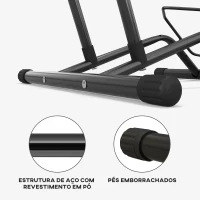 SPORTNOW Estacionamento para Bicicletas Suporte para Bicicletas de Aço para Interior e Exterior 59x41x38 cm Preto(m-6)