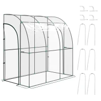Outsunny 214cm x 118cm Walk-In Lean To Greenhouse, with Accessories(m-1)