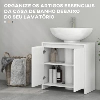 HOMCOM Móvel para Lavatório Pousar Moderno com Prateleira Anti-Tombo Carga 40 kg 60x30x60 cm Branco(m-6)