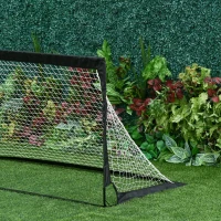 HOMCOM Set of 2 Football Goal Net 6 x 3 ft Foldable Outdoor Sport Training Teens Adults Soccer with Carrying Bag Black(m-9)