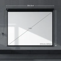 HOMCOM Ecran de Proiecție 120 Inch Format 4:3 Reglabil cu Telecomandă, Ecran de Proiecție Compact, 244x183 cm, Negru(m-3)