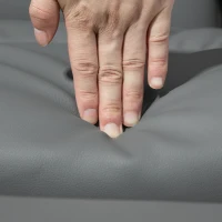 HOMCOM Swivel Recliner Chair with Footstool, PU Leather Armchair and Ottoman with High Back and Round Base for Living Room, Grey(m-9)