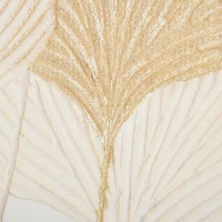 HOMCOM Tableau sur toile feuilles ginkgo doré - décoration murale - dim. 100L x 80l cm(m-8)