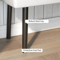 HOMCOM Bancă pentru Pat din Piele Ecologică, Bancă Capitonată cu Picioare din Oțel, 100x35x45 cm, Gri(m-6)