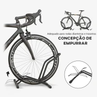 SPORTNOW Estacionamento para Bicicletas Suporte para Bicicletas de Aço para Interior e Exterior 59x41x38 cm Preto(m-4)