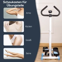 HOMCOM Stepper do ćwiczeń fitness, monitor LCD, antypoślizgowe pedały, stal i ABS, 55x44x108 cm, do 100 kg(m-7)