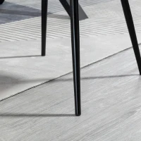 HOMCOM Conjunto de 2 Cadeiras de Sala de Jantar Estofadas em Linho com Encosto e Pés de Metal 59,5x56,5x81 cm Rosa(m-9)