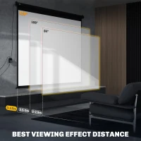 HOMCOM Ecran de Proiecție 120 Inch Format 4:3 Reglabil cu Telecomandă, Ecran de Proiecție Compact, 244x183 cm, Negru(m-8)