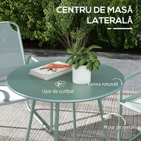 Outsunny Set bistro pentru exterior din 3 piese, Verde(m-4)