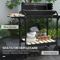 Outsunny Gratar Barbecue cu Carbune cu Inaltime Reglabila(m-6)