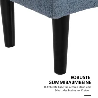 HOMCOM Gestoffeerde Bank met Opbergruimte, Zitkist, Kasjmier-Look, tot 120 kg, Natuurhout Frame, 95 x 38 x 45 cm, Blauw(m-5)