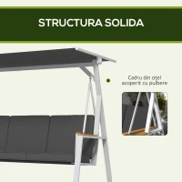 Outsunny Leagan tip scaun pentru terasa cu 3 locuri, Gri(m-7)