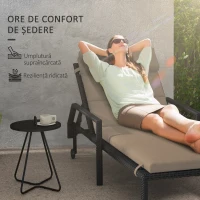 Outsunny Perna pentru sezlongul de exterior, Gri inchis(m-4)