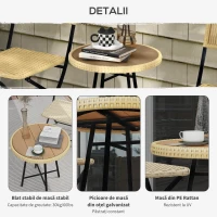 Outsunny Masuta de cafea pentru exterior, Finisaj de lemn natural(m-6)