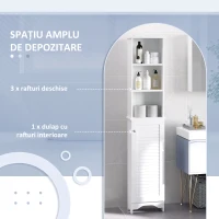 HOMCOM Coloana Baie cu Raft pe 3 Niveluri si Dulapior Inchis(m-4)