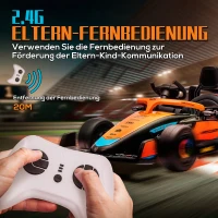 AIYAPLAY Elektrische Kinderauto, McLaren Formule 1, incl. Afstandsbesturing, Muziek, voor 3-5 Jaar, Oranje(m-5)