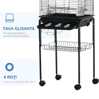 PawHut Colivie pentru Pasari, 2 Boluri si 2 Usi Laterale(m-6)