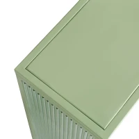 Moderne Wandschrank mit zwei Türen, Glasfront und dreistufigen Regalen für Flur, Wohnzimmer, Bad und Esszimmer, Grün(m-7)