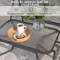 Outsunny Set de mobilier pentru exterior din 4 piese, Gri(m-6)