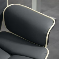 Vinsetto Ergonomiczne Krzesło Biurowe, Dodatkowo Wypełnione, z Funkcją Leżenia, Ekoskóra, 76x80x118-124 cm, Ciemnoszary(m-9)