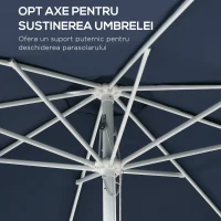 Outsunny Umbrela de soare pentru exterior, Albastru inchis(m-7)