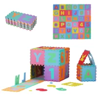 HOMCOM Tapis de Sol en Mousse Tapis Puzzle interconnectables dim. 31L x 31l x 1H cm 36 pièces Grande Surface 3,24 m² Multicolore(m-1)