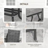Outsunny Set de mobilier pentru exterior din 4 piese, Gri(m-7)