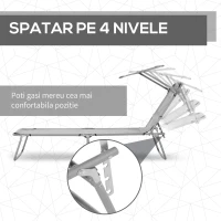 Outsunny Sezlong pentru Gradina cu Baldachin Reglabil(m-5)