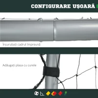 SportNow Poarta Fotbal 6×2 ft – Gradina cu Montare Rapida(m-4)