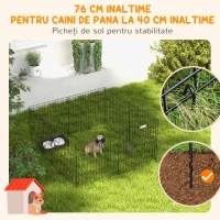 Pawhut Gard pentru Caini – 8 Panouri cu Usa, Interior & Exterior(m-6)