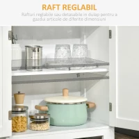 HOMCOM Dulap Camara cu Usi din Sticla – MDF Modern(m-6)