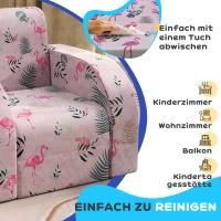 AIYAPLAY Kinderstoel met Slaapfunctie, tot 3 Jaar/45 kg, Flamingopatroon, 46,5x93x28,5 cm, Roze(m-7)