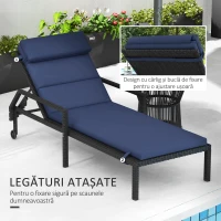 Outsunny Perna pentru sezlongul de exterior, Albastru inchis(m-6)