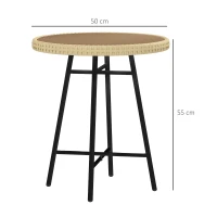Outsunny Masuta de cafea pentru exterior, Finisaj de lemn natural(m-3)