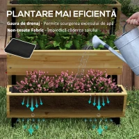 Outsunny Jardinieră de Exterior cu 5 Structuri din Lemn, Jardinieră de Grădină cu Orificii de Drenaj, 75x78x77 cm, Lemn Natural(m-5)