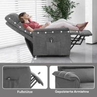 HOMCOM Relaxfauteuil met Elektrische Opstaanondersteuning, Verstelbare Rugleuning/Voetensteun, tot 120 kg, 66x90x96 cm, Grijs(m-8)