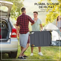 Outsunny Sezlong pliabil reglabil cu spatar cu 4 pozitii, Gri(m-5)