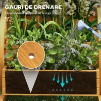 Outsunny Pat de Gradina pe 3 Niveluri, Lemn de Tec(m-5)