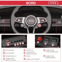 Homcom Masina Electrica Audi TT pentru Copii – 3-5 Ani, cu Telecomanda(m-7)