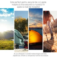 Outsunny Cort de Camping pentru 2 Persoane cu Deschidere Automată și Accesorii Incluse, 2.6x2.6x1.5 m, Gri(m-7)