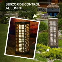 Outsunny Lampa de Gradina cu Energie Solara(m-6)
