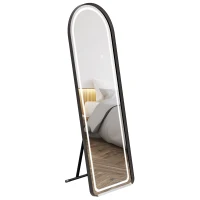 HOMCOM Oglinda mare arcuita cu lumini LED, cu 3 culori de lumina(m-1)