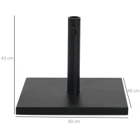 Outsunny Baza Ciment 13,3 kg Negru Finisaj Lucios pentru Umbrela(m-3)