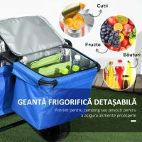 Outsunny Carucior pliabil pentru exterior cu geanta frigorifica d(m-6)